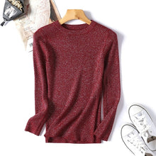 Load image into Gallery viewer, Autumn Winter Women Beaded Sweater 2019 O-Neck elegant sweater Jumper Top Loose Casual Warm Femme Sweater knitting bottom shirt