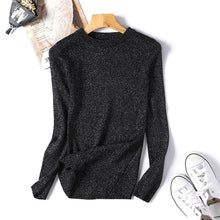 Load image into Gallery viewer, Autumn Winter Women Beaded Sweater 2019 O-Neck elegant sweater Jumper Top Loose Casual Warm Femme Sweater knitting bottom shirt