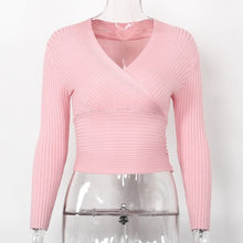Load image into Gallery viewer, Sexy Winter Knitted Sweater V Neck Cashmere Sweater Female 2019 Women Sweaters And Pullovers Autumn Long Sleeve Sweater Jumper