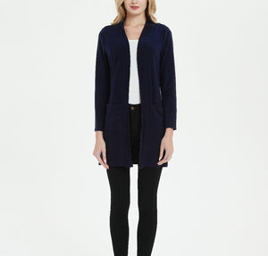 Cardigan Women Long Sleeve New Female Elegant Pocket Knitted Outerwear Sweater High Quality