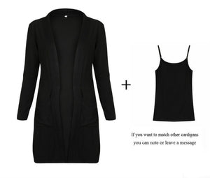 Cardigan Women Long Sleeve New Female Elegant Pocket Knitted Outerwear Sweater High Quality