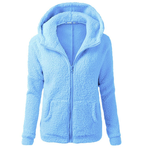 2019 Winter Sherpa Fleece Sweater Oversized 5XL Hooded Sweaters Warm Zipper Cardigan Women Winter Coat Tops Pull Femme Hiver