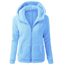 Load image into Gallery viewer, 2019 Winter Sherpa Fleece Sweater Oversized 5XL Hooded Sweaters Warm Zipper Cardigan Women Winter Coat Tops Pull Femme Hiver
