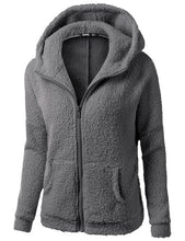 Load image into Gallery viewer, 2019 Winter Sherpa Fleece Sweater Oversized 5XL Hooded Sweaters Warm Zipper Cardigan Women Winter Coat Tops Pull Femme Hiver