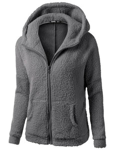 2019 Winter Sherpa Fleece Sweater Oversized 5XL Hooded Sweaters Warm Zipper Cardigan Women Winter Coat Tops Pull Femme Hiver