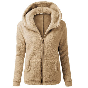 2019 Winter Sherpa Fleece Sweater Oversized 5XL Hooded Sweaters Warm Zipper Cardigan Women Winter Coat Tops Pull Femme Hiver