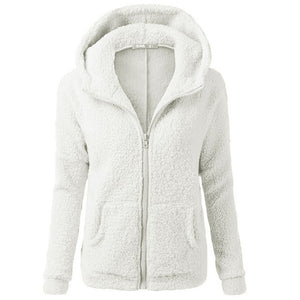 2019 Winter Sherpa Fleece Sweater Oversized 5XL Hooded Sweaters Warm Zipper Cardigan Women Winter Coat Tops Pull Femme Hiver