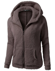 2019 Winter Sherpa Fleece Sweater Oversized 5XL Hooded Sweaters Warm Zipper Cardigan Women Winter Coat Tops Pull Femme Hiver