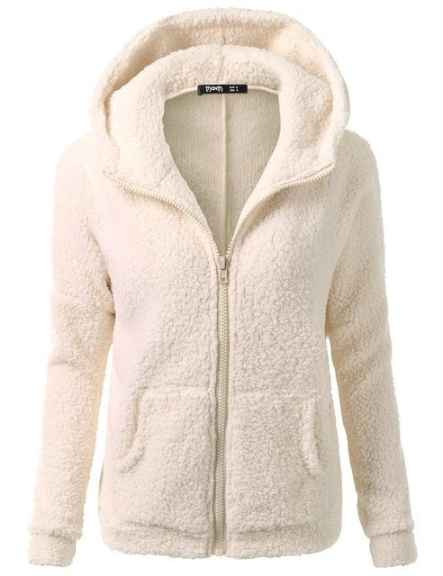 2019 Winter Sherpa Fleece Sweater Oversized 5XL Hooded Sweaters Warm Zipper Cardigan Women Winter Coat Tops Pull Femme Hiver