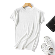 Load image into Gallery viewer, Wixra Women Spring All base Match Short Sleeve Sweater O-Neck Soft Slim Elasticity Pullovers Solid Color Summer Womens Clothing