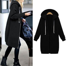 Load image into Gallery viewer, Women Jacket Long Coat Autumn 2019 Casual Plus Size Winter Hooded Jacket Female Sweater Ladies Cardigan chaqueta mujer 4XL 5XL