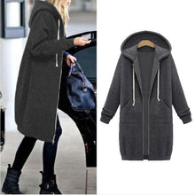 Load image into Gallery viewer, Women Jacket Long Coat Autumn 2019 Casual Plus Size Winter Hooded Jacket Female Sweater Ladies Cardigan chaqueta mujer 4XL 5XL