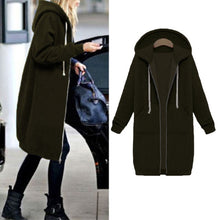Load image into Gallery viewer, Women Jacket Long Coat Autumn 2019 Casual Plus Size Winter Hooded Jacket Female Sweater Ladies Cardigan chaqueta mujer 4XL 5XL
