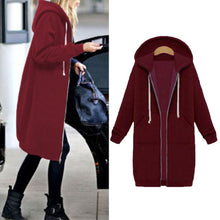 Load image into Gallery viewer, Women Jacket Long Coat Autumn 2019 Casual Plus Size Winter Hooded Jacket Female Sweater Ladies Cardigan chaqueta mujer 4XL 5XL