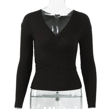 Load image into Gallery viewer, Sexy Winter Knitted Sweater V Neck Cashmere Sweater Female 2019 Women Sweaters And Pullovers Autumn Long Sleeve Sweater Jumper