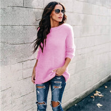 Load image into Gallery viewer, Women&#39;s sweater Plus Size Knitted O-neck Pullovers Autumn Winter Basic sweater Casual Loose Pullovers 5XL winter clothes women