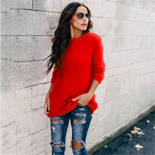 Load image into Gallery viewer, Women&#39;s sweater Plus Size Knitted O-neck Pullovers Autumn Winter Basic sweater Casual Loose Pullovers 5XL winter clothes women