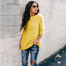 Load image into Gallery viewer, Women&#39;s sweater Plus Size Knitted O-neck Pullovers Autumn Winter Basic sweater Casual Loose Pullovers 5XL winter clothes women