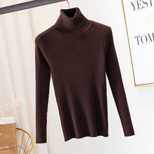 Load image into Gallery viewer, 2019 Autumn Winter Knitted Sweater Pullovers Turtleneck Sweater for Women Long Sleeve White Black Soft Female Jumper Clothing
