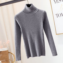 Load image into Gallery viewer, 2019 Autumn Winter Knitted Sweater Pullovers Turtleneck Sweater for Women Long Sleeve White Black Soft Female Jumper Clothing