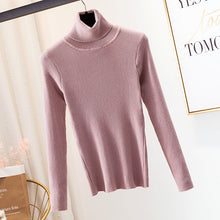 Load image into Gallery viewer, 2019 Autumn Winter Knitted Sweater Pullovers Turtleneck Sweater for Women Long Sleeve White Black Soft Female Jumper Clothing