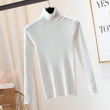 Load image into Gallery viewer, 2019 Autumn Winter Knitted Sweater Pullovers Turtleneck Sweater for Women Long Sleeve White Black Soft Female Jumper Clothing