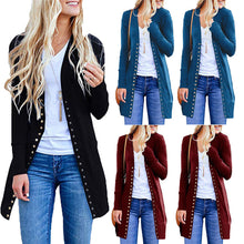 Load image into Gallery viewer, Women Knitted Long Sleeve Sweater Cardigan for female Women 2019 autumn new Overcoat Outwear Coats Long Cardigan Plus Size