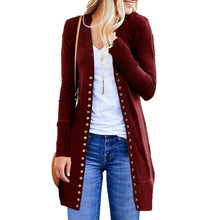 Load image into Gallery viewer, Women Knitted Long Sleeve Sweater Cardigan for female Women 2019 autumn new Overcoat Outwear Coats Long Cardigan Plus Size