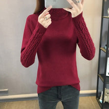 Load image into Gallery viewer, 2019 Hot Autumn Winter Women Sweaters and Pullovers Fashion turtleneck Sweater Women twisted thickening slim pullover sweater