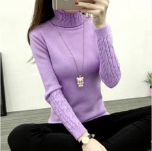 Load image into Gallery viewer, 2019 Hot Autumn Winter Women Sweaters and Pullovers Fashion turtleneck Sweater Women twisted thickening slim pullover sweater