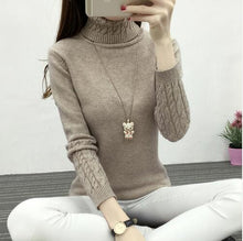 Load image into Gallery viewer, 2019 Hot Autumn Winter Women Sweaters and Pullovers Fashion turtleneck Sweater Women twisted thickening slim pullover sweater