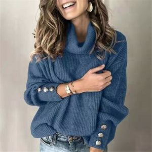 Hot Autumn Womens Long Sleeve Pullover Sweater Jumper Winter Warm Fleece Fur baggy High Neck Ladies Casual Outwear Pullover Tops