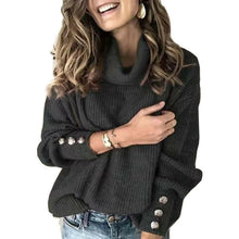 Load image into Gallery viewer, Hot Autumn Womens Long Sleeve Pullover Sweater Jumper Winter Warm Fleece Fur baggy High Neck Ladies Casual Outwear Pullover Tops