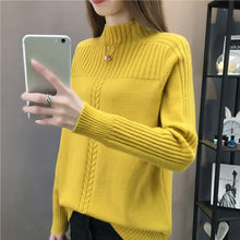 Load image into Gallery viewer, Knitted Turtleneck Women Autumn Winter 2019 New Ladies Korean Sweater Female Long Sleeve Jumper Blue White Red Pullover Femme