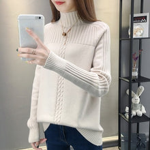 Load image into Gallery viewer, Knitted Turtleneck Women Autumn Winter 2019 New Ladies Korean Sweater Female Long Sleeve Jumper Blue White Red Pullover Femme