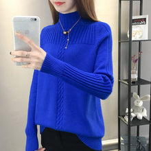 Load image into Gallery viewer, Knitted Turtleneck Women Autumn Winter 2019 New Ladies Korean Sweater Female Long Sleeve Jumper Blue White Red Pullover Femme