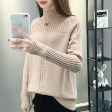 Load image into Gallery viewer, Knitted Turtleneck Women Autumn Winter 2019 New Ladies Korean Sweater Female Long Sleeve Jumper Blue White Red Pullover Femme