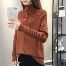 Load image into Gallery viewer, Knitted Turtleneck Women Autumn Winter 2019 New Ladies Korean Sweater Female Long Sleeve Jumper Blue White Red Pullover Femme