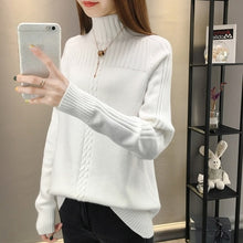 Load image into Gallery viewer, Knitted Turtleneck Women Autumn Winter 2019 New Ladies Korean Sweater Female Long Sleeve Jumper Blue White Red Pullover Femme