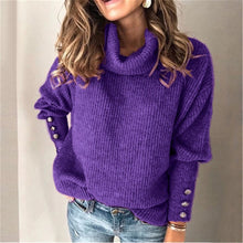 Load image into Gallery viewer, Turtleneck Sweater Women&#39;s Pullover Slim Long Sleeve Shirt Autumn and Winter Lingerie Tight Sweater Knit Top