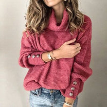 Load image into Gallery viewer, Turtleneck Sweater Women&#39;s Pullover Slim Long Sleeve Shirt Autumn and Winter Lingerie Tight Sweater Knit Top