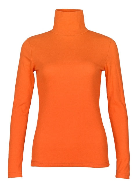 Women Sweaters Turtleneck Long Sleeve Fluorescent Green Jumpers Female Winter Tops Sexy Knitted Shirts Pullovers Club Elastic