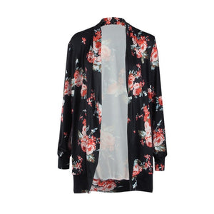 Irregular Women Floral Cardigans Summer Autumn 2018 Fashion Print Long Sleeve Casual Female Sweater Plus Size 3XL