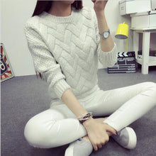 Load image into Gallery viewer, 2019 Women Pullover Female Casual Sweater Plaid O-neck Long Sleeve Mohair Sweater Autumn and Winter Style