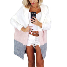 Load image into Gallery viewer, SFIT Patchwork Knitted Long Cardigan Women Autumn Hooded Batwing Sleeve Plus Size 5XL Women Sweater Coat Winter Cardigans Female