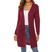 Load image into Gallery viewer, New Cotton Solid Cardigan Long Sleeve Knitted Sweater 2019 Loose Cardigan Mujer Women Open Stitch Casual Sweaters Women Invierno