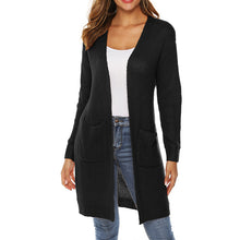 Load image into Gallery viewer, New Cotton Solid Cardigan Long Sleeve Knitted Sweater 2019 Loose Cardigan Mujer Women Open Stitch Casual Sweaters Women Invierno