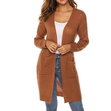 Load image into Gallery viewer, New Cotton Solid Cardigan Long Sleeve Knitted Sweater 2019 Loose Cardigan Mujer Women Open Stitch Casual Sweaters Women Invierno