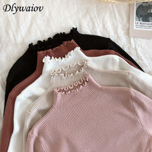 Load image into Gallery viewer, New Ruffled Turtleneck Sweater Women 2019 Autumn Winter Fashion Sweater High Elastic Slim Knit Pullover Female Jumper Pull Femme