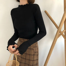 Load image into Gallery viewer, New Ruffled Turtleneck Sweater Women 2019 Autumn Winter Fashion Sweater High Elastic Slim Knit Pullover Female Jumper Pull Femme